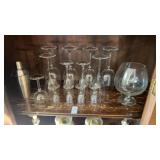 Clear Glass Stemware & Shaker