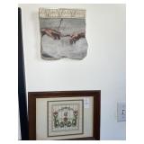 2 decorative wall art pieces - heavy cement piece