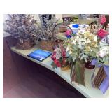 Baskets, dried floral arrangements & more
