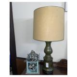 Vintage table lamp & metal lantern