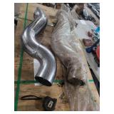 2 Chrome smoke stacks 4 3/4 in. Round 33in.