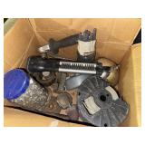Box of Ford Model A parts, spool wire, etc (see