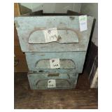 3 wooden drawers