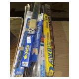 box of new and used windshield wipers and