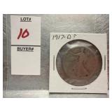 1917 U.S. Walking Liberty silver half dollar