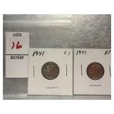 Two 1941 Mercury Dimes