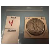 1936 U.S. Walking Liberty silver half dollar