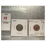 1944, 1945 Mercury Dimes