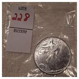 1993 Walking Liberty US Eagle Silver Dollar Coin