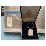vintage 5-gram .999 fine silver bar pendant