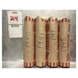 Rolls of  1940, 1941, 1944, 1945 Lincoln wheat