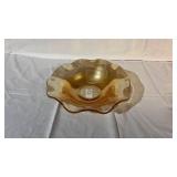 11.5 Inch Fluted Iris Patterned Bowl