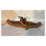 Ceramic Indian Canoe Decor 14 Inches Long