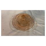 Cabbage Rose Covered Butter Pink Depression Glass