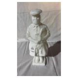 Vintage White Glass Jolly Golfer Whiskey Decanter