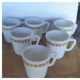 Set of 6 Vintage Pyrex ï¿½Butterfly Goldï¿½ Pattern