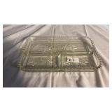 Candle Wick Divided Tray Glass 8x13