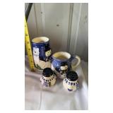 4 Pc Snowman Cream Sugar Salt Pepper Set