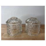 Pair of Vintage Clear Glass Fairy Lamp Tops /