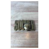 Vintage 1978 Baron Brass Belt Buckle Soccer Sport