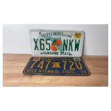 Pennsylvania and Florida License Plates