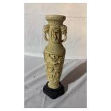 Carved Chinese Resin Vase with Guardian Lion
