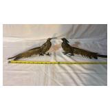 Set of Brass Peacock Statues