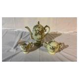 Vintage Craftsman China Bamboo Tea Set Marble