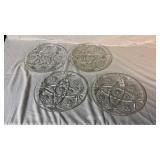 4 Pc Star of David Snack Plates