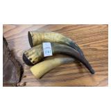 3 vintage powder horns