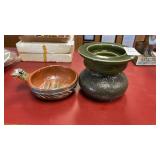 Flared Rim Candleholder and Terracotta Bowl