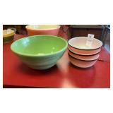 4 Assorted Bowls, 1 cracked
