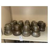 Lot of 14 Hemingray glass insulators