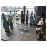 Lot of 10 collectible vintage decanters Ezra