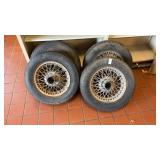 4 13in. Spoke Wheels with Michelin XZX Tires,