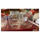 4 Square Glass Jars