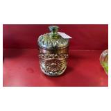 Imperial Carnival Glass Lidded Jar