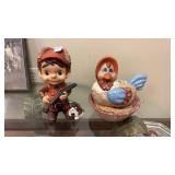 Vintage Ceramic Hunter Boy and Hound Dog figurine