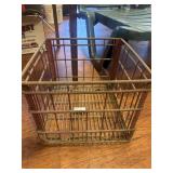 Vintage red metal SaniDairy milk crate