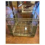 Vintage metal green SaniDairy milk crate