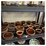 Set of Hull USA 15 cups and saucers (2 chipped