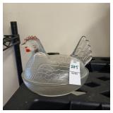 Vintage hen on a nest