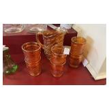 Vintage Imperial Carnival Marigold Glass Pitcher