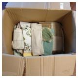 Box of towels and linens