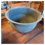 Very large cast iron kettle 34" wide 19" tall