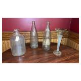 2 Virginia Dairy Wine Bottles, Glass Jug, and