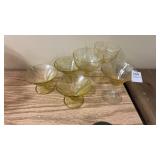 6 Yellow Glass Drinking Glasses