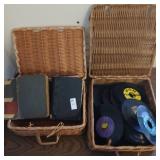 Antique dictionary and 44 record lot
