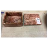 MC pink marble trinket/jewelry box w matching lid