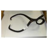 Antique cast-iron ice tongs
